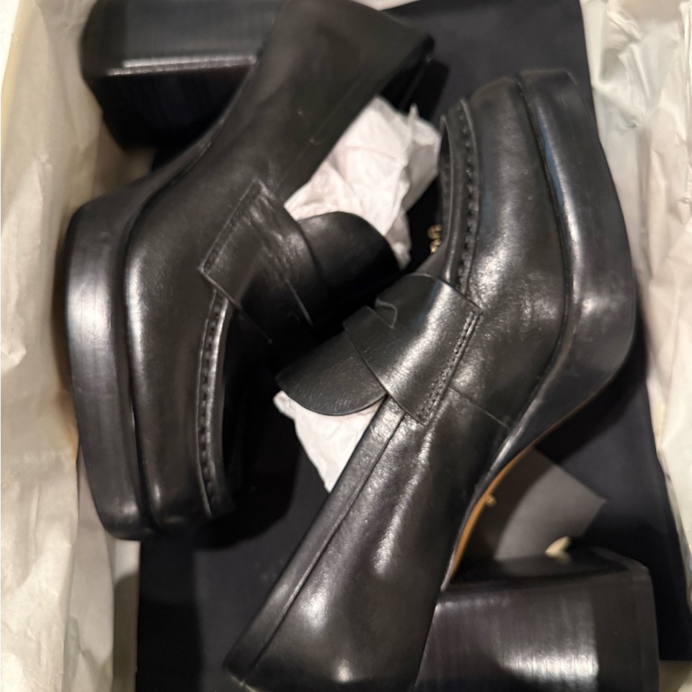 Rag & Bone Shiny Black Leather Flats